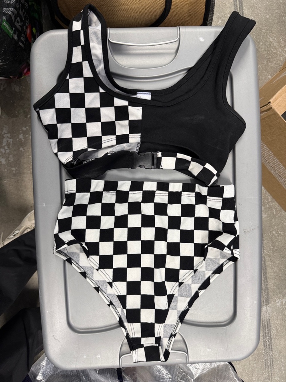Black and White Checkered Rave Set - Picture 2 of 4